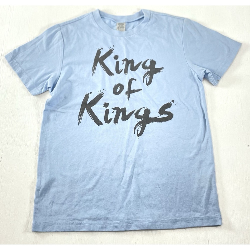 King Of Kings Boys Blue T Shirt Kids Size M 10-12 Boutique Crewneck Top Casual